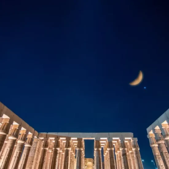 Luxor Temple illuminated at night
