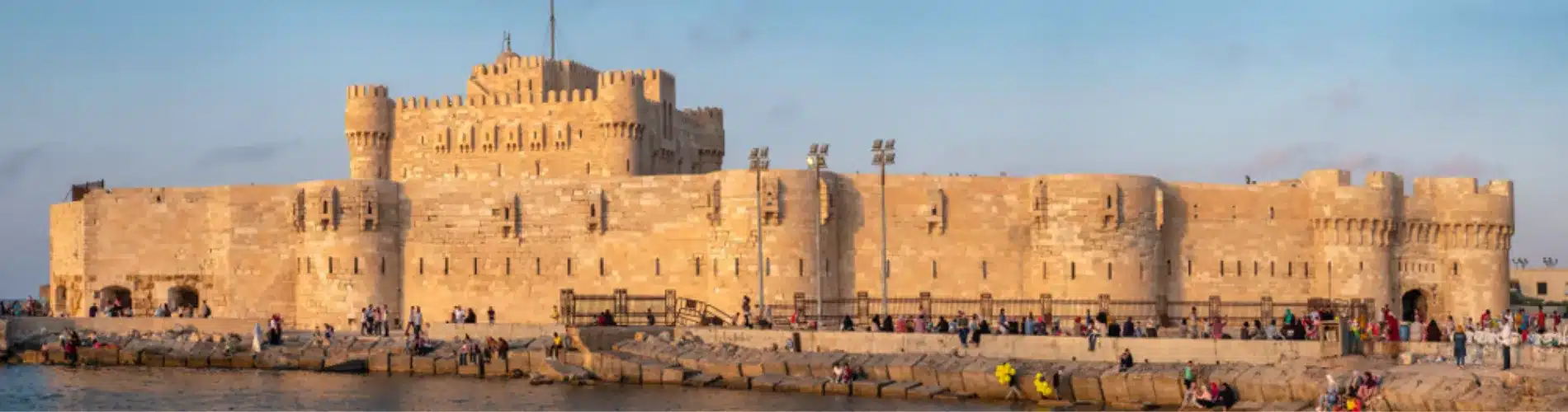 Qaitbay Citadel during the day as a part of our 13 Days Cairo, Alexandria, Siwa, Abu Simbel & Luxor Family Tour