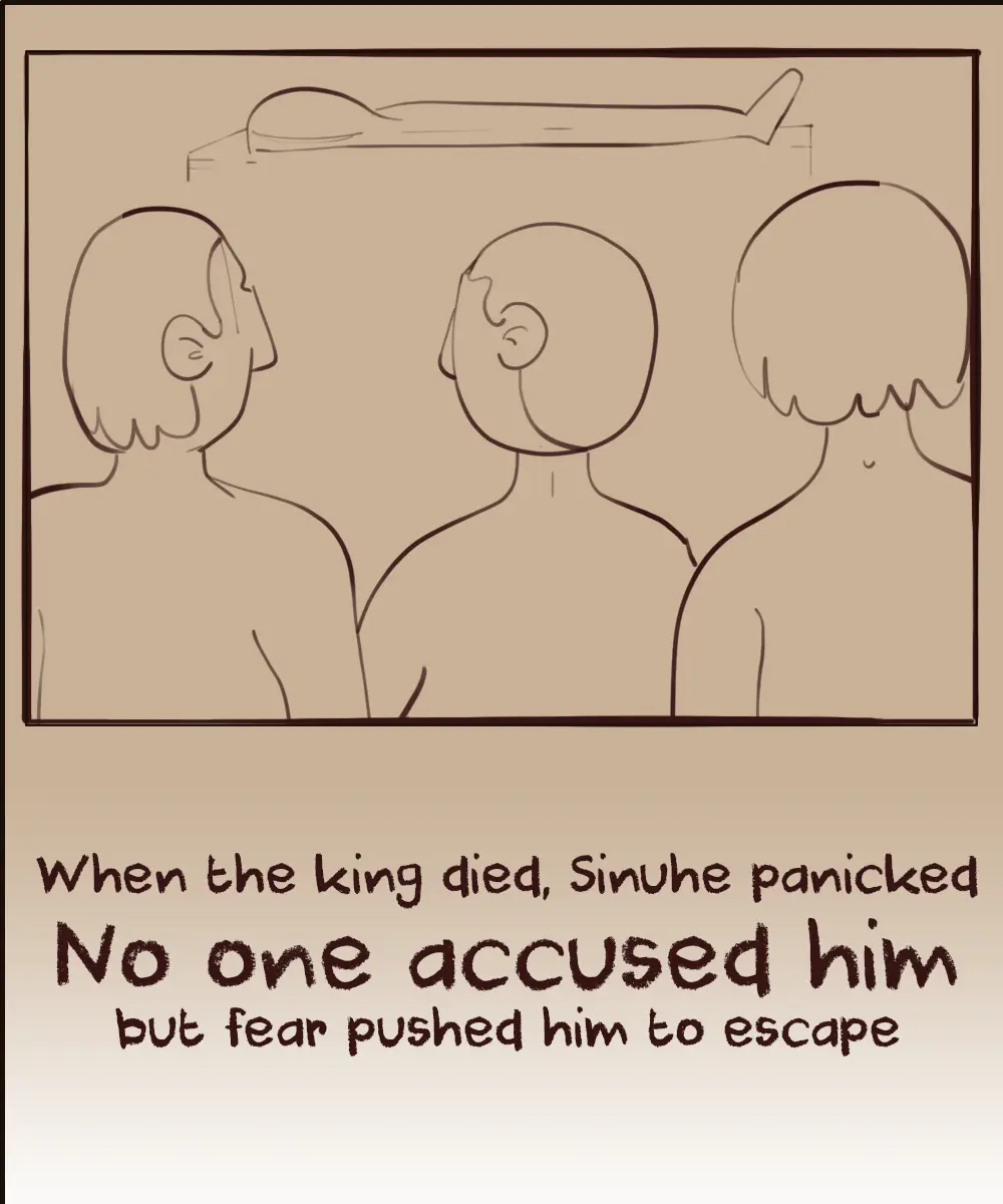 The moment of fear and uncertainty after the death of the Egyptian king in the Story of Sinuhe
