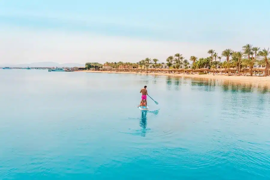 Tourist enjoying sea activity