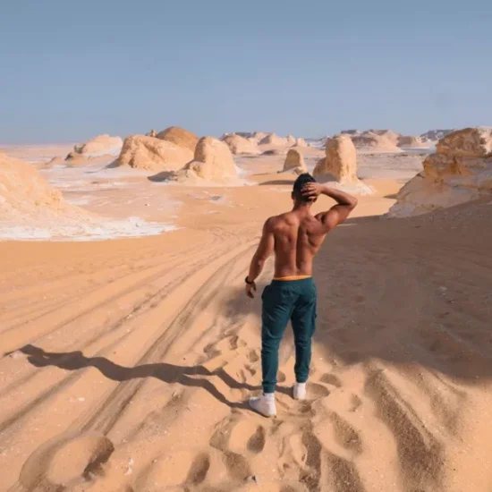 The Black Desert landscape in Egypt, part of our 7 Days Cairo, Luxor and Bahariya Oasis Family Holiday