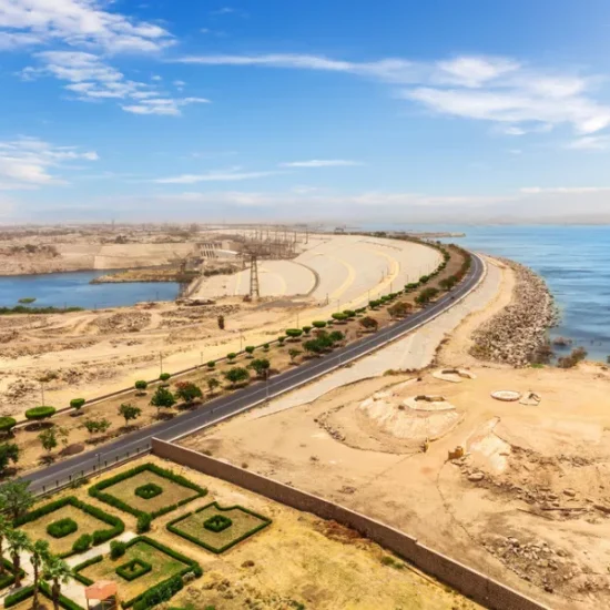 View from the High Dam in Aswan Egypt, part of our 6 Days Cairo, Luxor & Aswan Affordable Tour