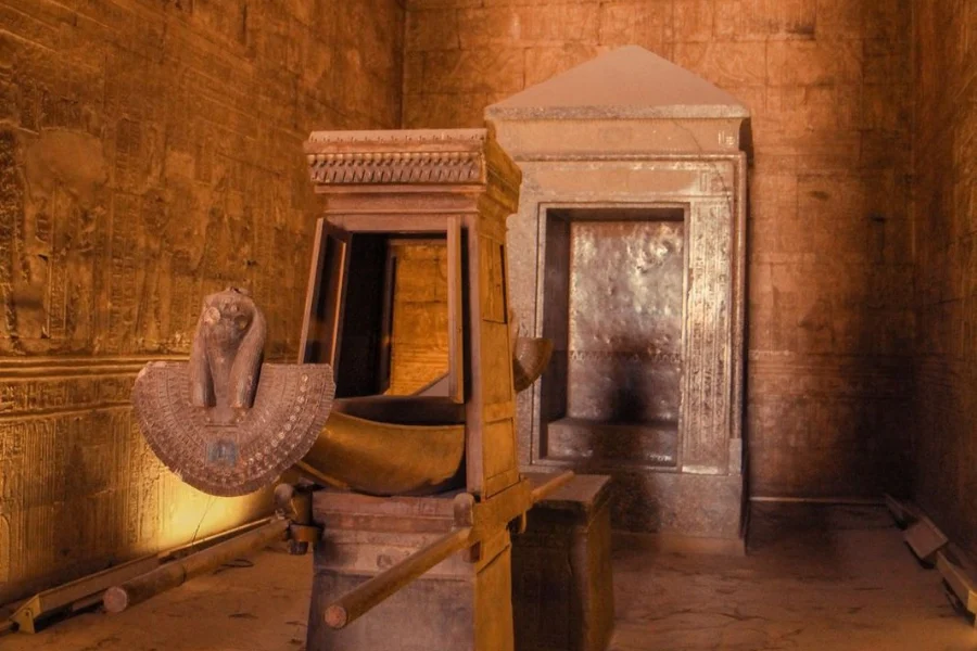 Interior of Edfu Temple in Upper Egypt