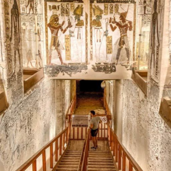 Tourist inside the Valley of the Kings