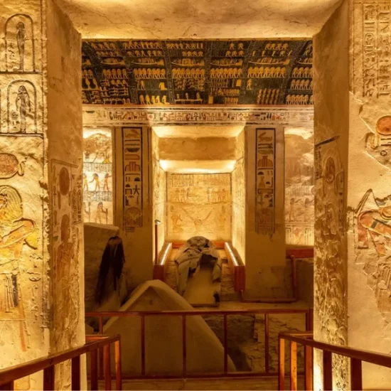 Interior of a tomb in the Valley of the Kings, a part of our 6 Days Budget Nile Cruise Tour Package from Cairo