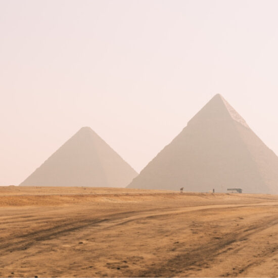 The Pyramids of Giza during the daytime