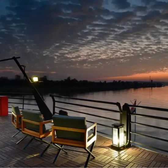 Sunset view from the deck of MS Mayfair Nile Cruise on the Nile River