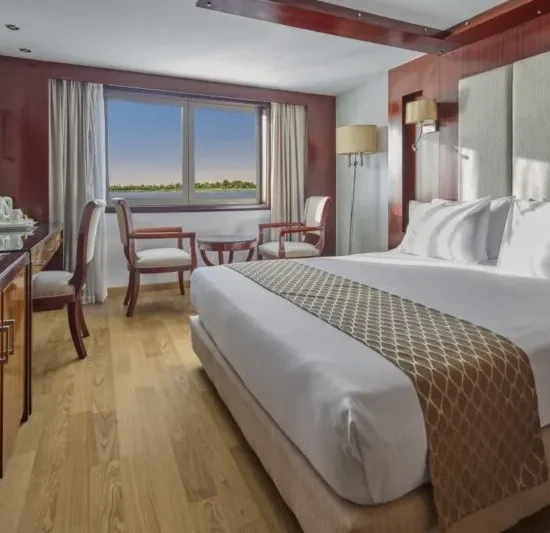 Blue Shadow Nile Cruise cabin with Nile view