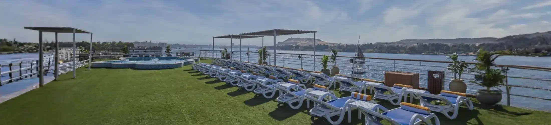 Blue Shadow Nile Cruise sundeck with Nile views