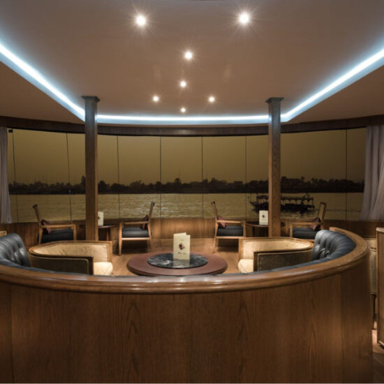 Elegant lounge area inside Steigenberger Regency Nile Cruise