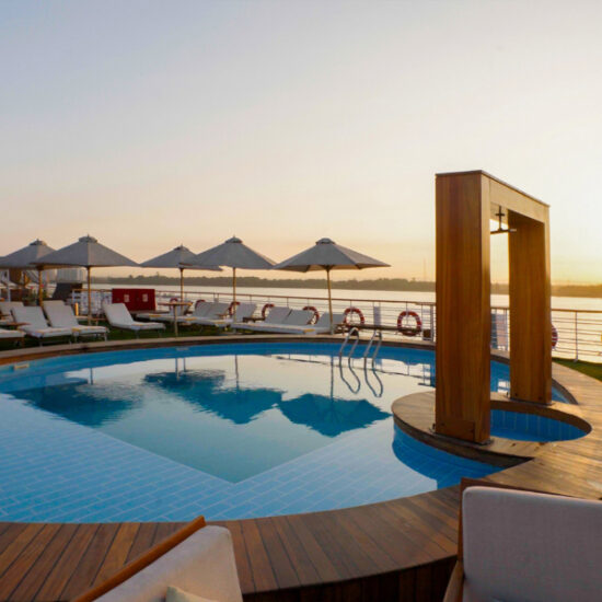 Swimming pool on the sun deck of MS Farah