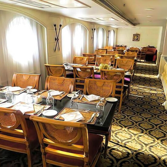 Elegant dining restaurant inside MS Zeina Nile Cruise