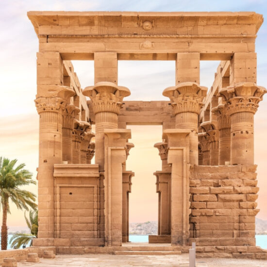 Philae Temple beside the Nile River during the daytime