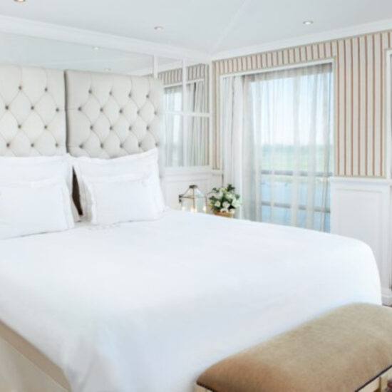 Luxury cabin with Nile views aboard River Tosca