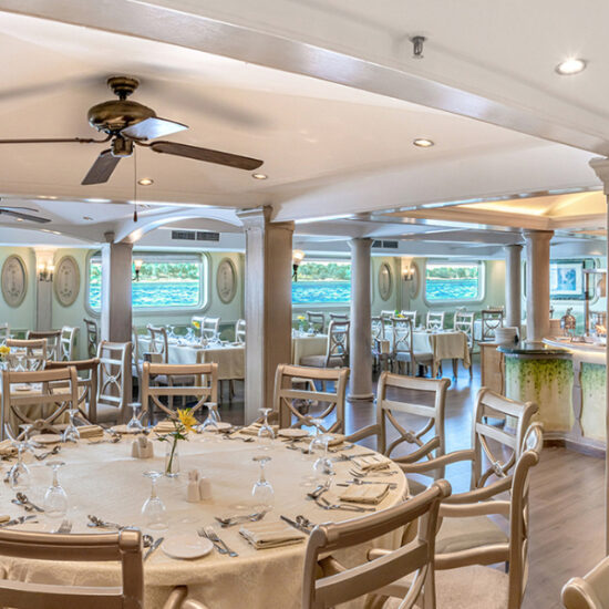 Restaurant overlooking the Nile aboard Sonesta Moon Goddess