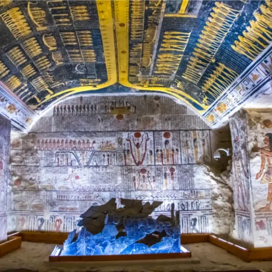 Decorated tomb inside the Valley of the Kings in Luxor